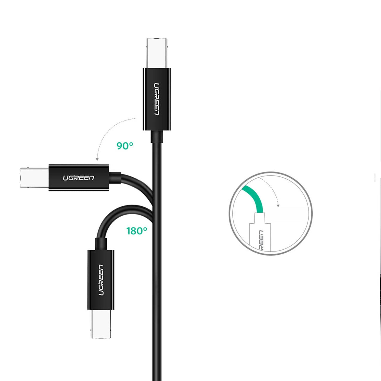 USB-C - USB-B, 2 m, čierny