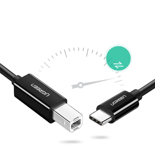 USB-C - USB-B, 2 m, čierny