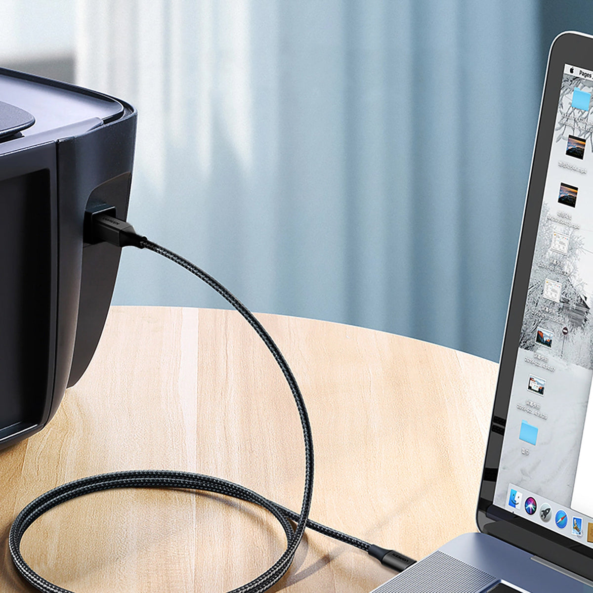 Kábel tlačiarne UGREEN US370, USB-C - USB-B, 1 m, čierny