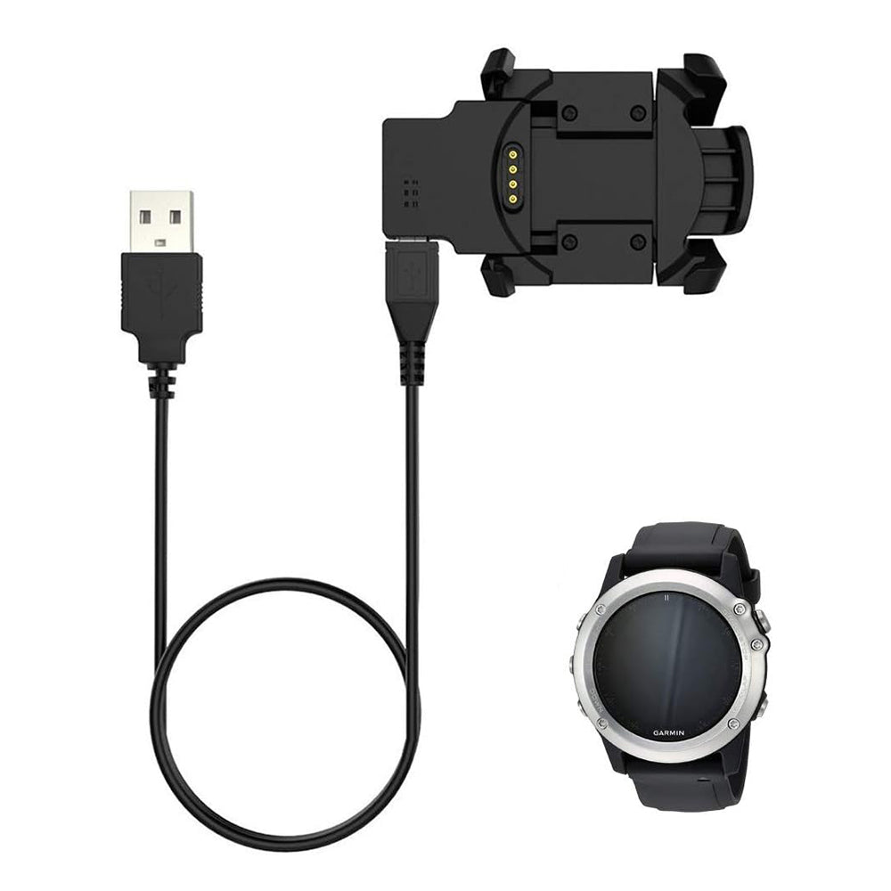 Nabíjací kábel Techsuit TGC5 pre Garmin Fenix 3 Sapphire / 3 HR / 3, USB-A, Čierny