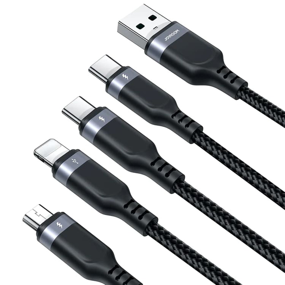 Nabíjací kábel USB-A - Lightning / microUSB / 2 x USB-C Joyroom S-1T4018A18 4v1, 20 W, 1,2 m, čierny