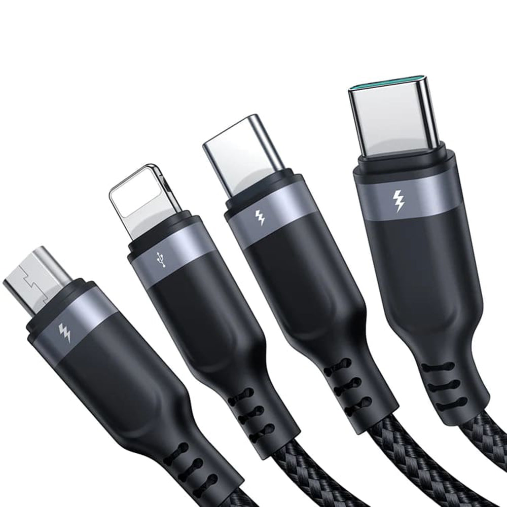 Nabíjací kábel USB-A - Lightning / microUSB / 2 x USB-C Joyroom S-1T4018A18 4v1, 20 W, 1,2 m, čierny