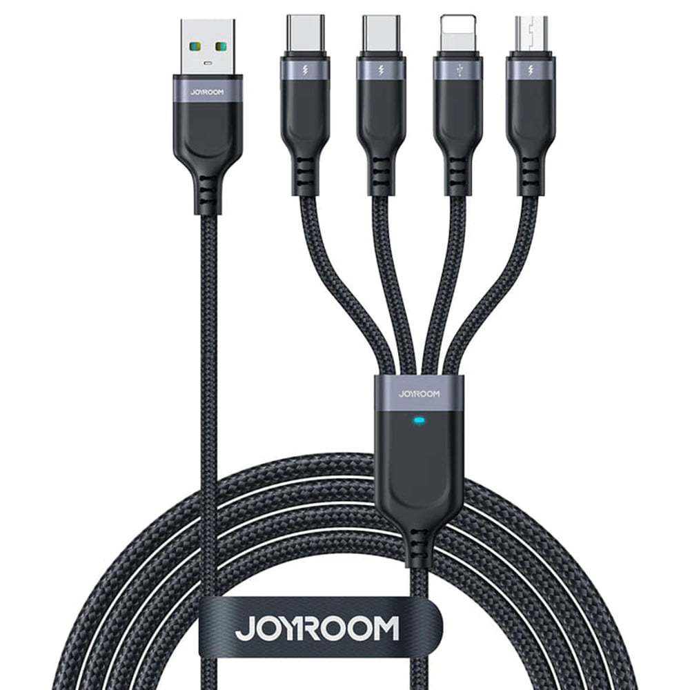 Nabíjací kábel USB-A - Lightning / microUSB / 2 x USB-C Joyroom S-1T4018A18 4v1, 20 W, 1,2 m, čierny