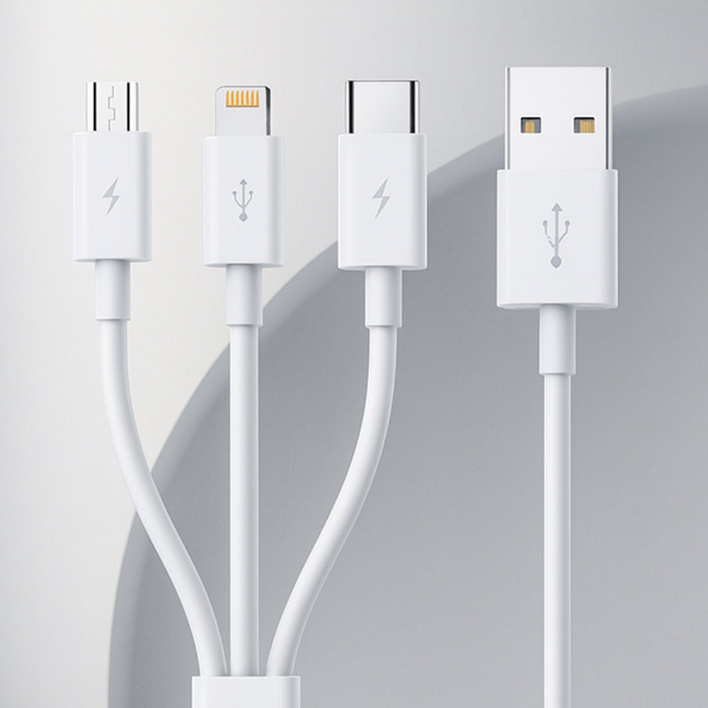 Nabíjací kábel USB-A - Lightning / microUSB / USB-C Baseus 3v1, 100W, 1.5m, Biela P10377705213-00