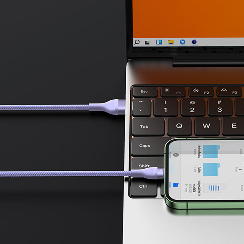 Nabíjací kábel USB-A - Lightning / microUSB / USB-C Baseus Flash Series II 3in1, 66W, 1.2m, Fialový CASS040005