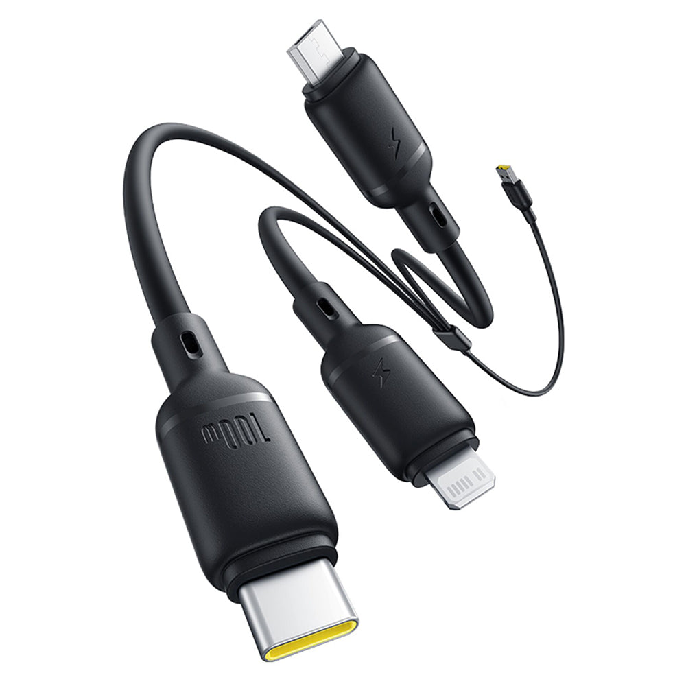 Nabíjací kábel USB-A - Lightning / microUSB / USB-C Baseus Silky 3in1, 100W, 1.5m, Čierny P10377705123-00