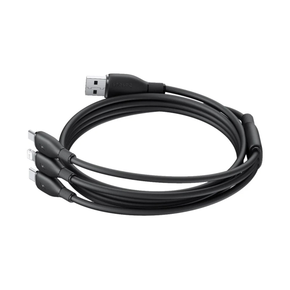 Kábel na nabíjanie USB-A - Lightning / microUSB / USB-C Baseus Ultra Fast 3in1, 18W, 1.3m, Čierny P10376303121-00