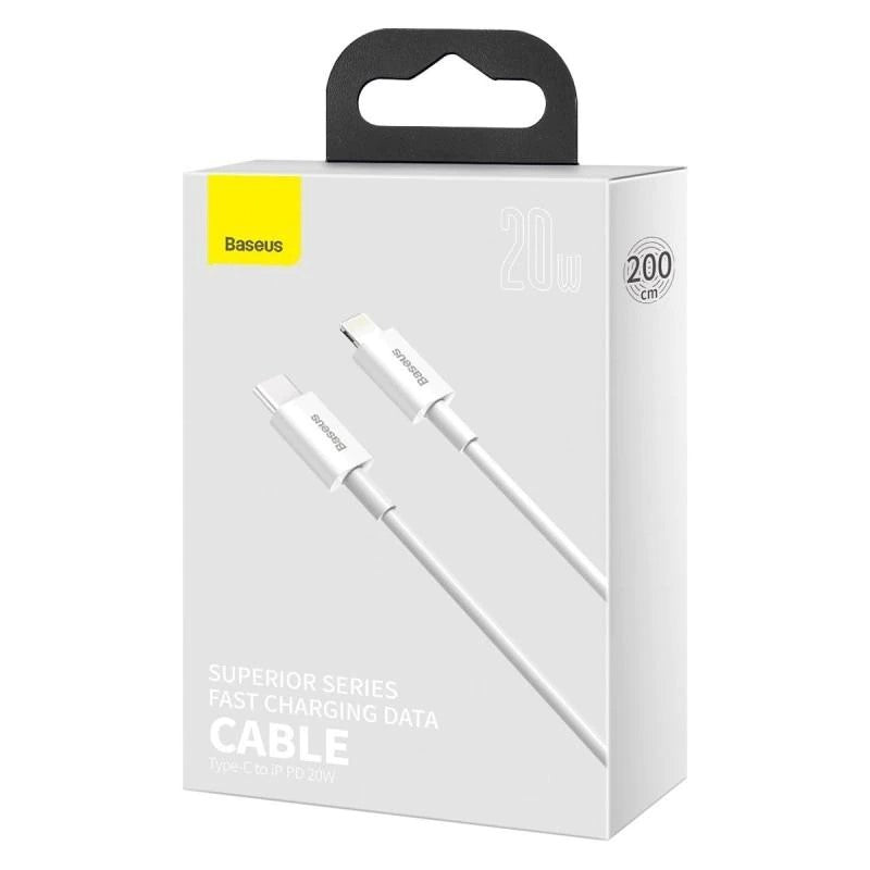 Dátový a nabíjací kábel USB-C - Lightning Baseus Superior Series, 20 W, 2 m, biely CATLYS-C02