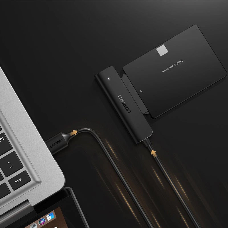 Kábel SATA UGREEN CM321, USB-A 3.0 - SATA 2.5inch, 0.5m, Čierny
