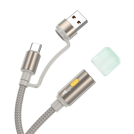 Kábel Led HOCO UA38C, USB-C / USB-A, 0.3m, Zlatý