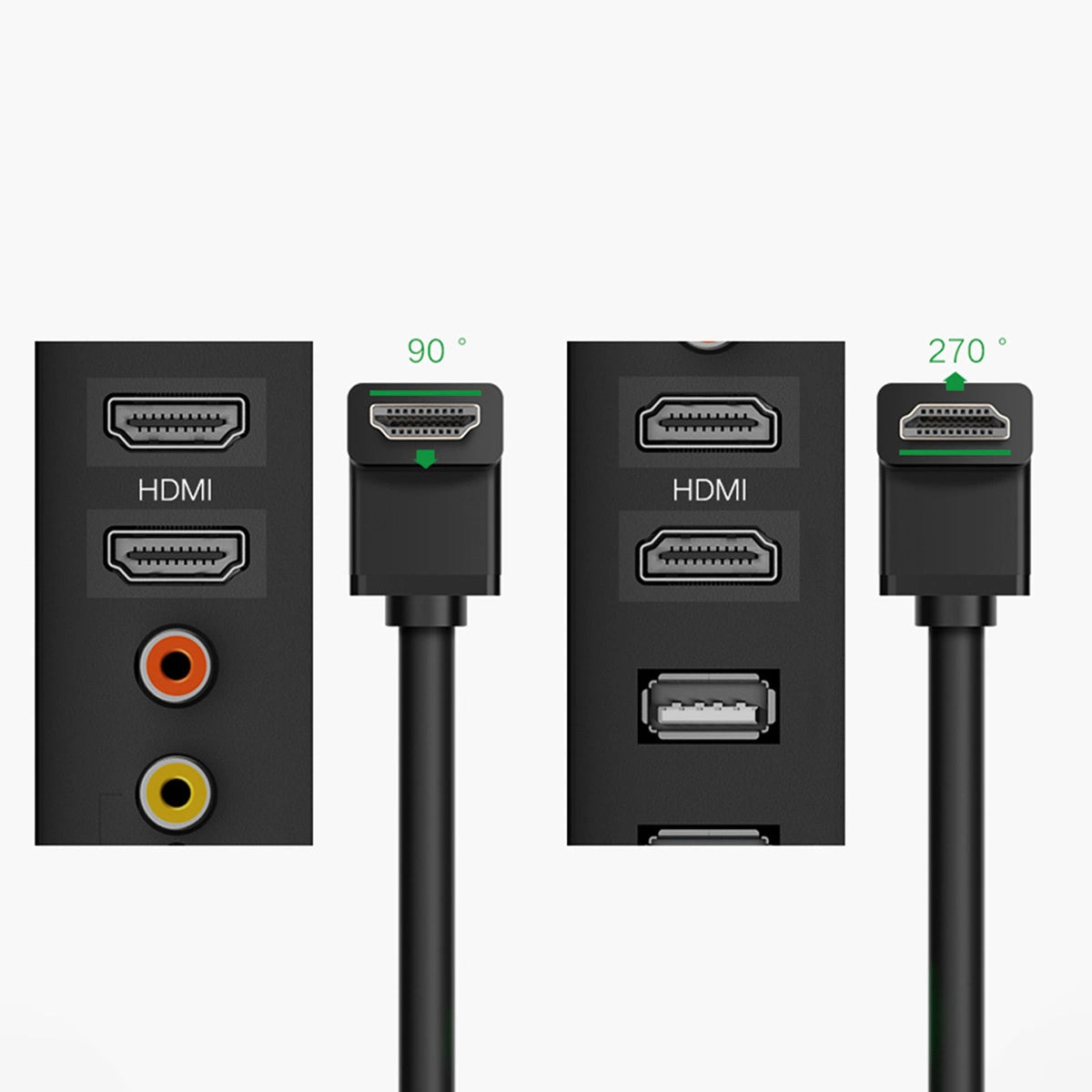 Video kábel UGREEN uhlový, HDMI - HDMI, 4K, 1 m, čierny