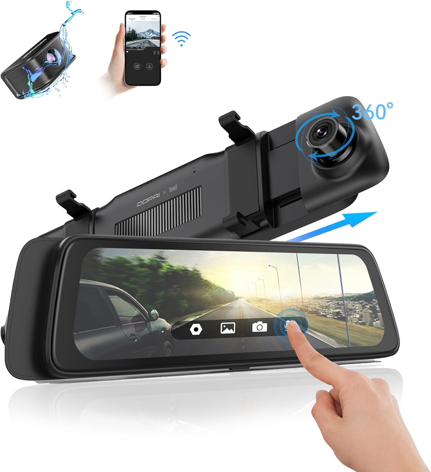 Auto kamera Predná Zadná DDPAI mola E3, 2K, Wi-Fi