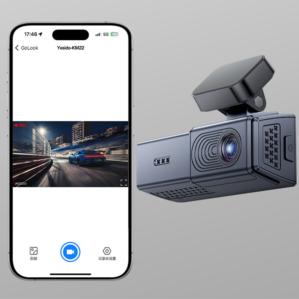 Auto kamera Yesido KM22, 1080P, Wi-Fi, Čierna