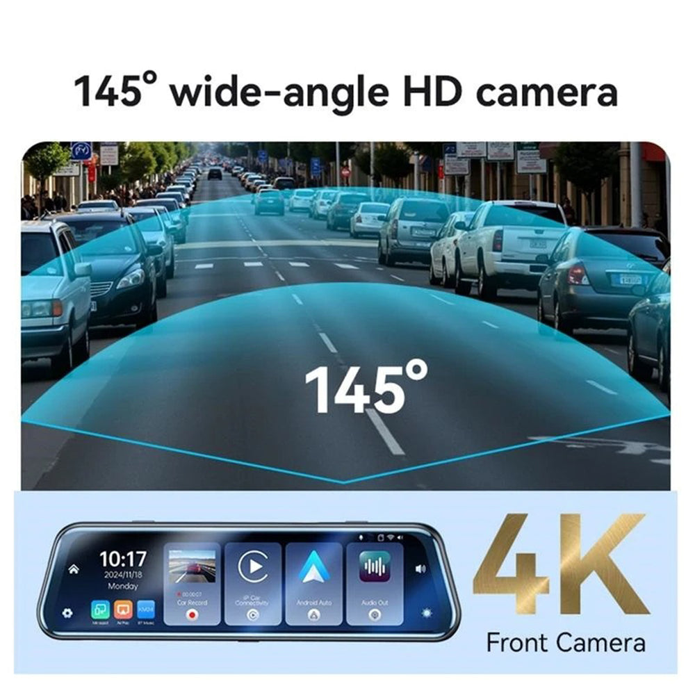 Auto kamera Yesido KM24 s Carplay / Android Auto, 4K, Displej 9.66 palca