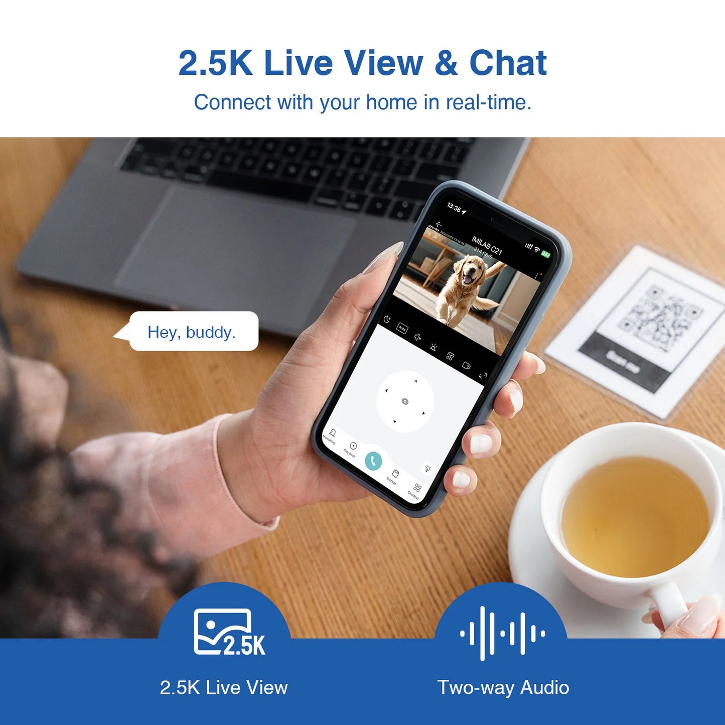 Kamera na dohľad iMILAB C21 MI, Wi-Fi, 2.5K, Interiér