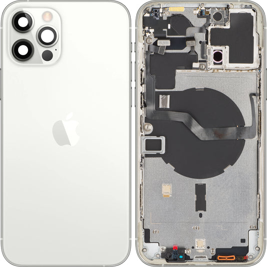 Kryt batérie pre Apple iPhone 12 Pro Max, so stredovým puzdrom, strieborný, vymeniteľný