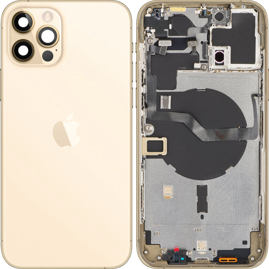 Kryt batérie pre Apple iPhone 12 Pro Max, s polovičným puzdrom, zlatý, výmenný