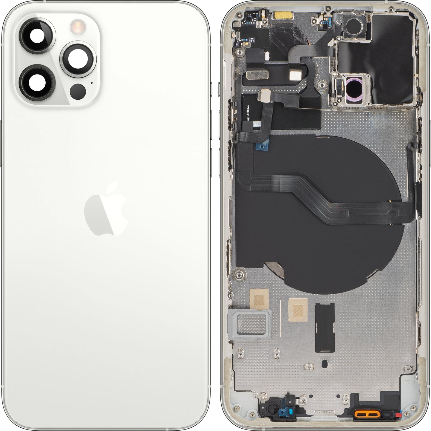 Kryt batérie pre Apple iPhone 12 Pro, so stredovým puzdrom, strieborný, vymeniteľný