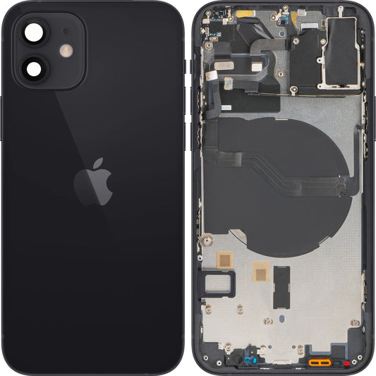 Kryt batérie pre Apple iPhone 12, so stredovým puzdrom, čierny, vymeniteľný