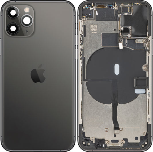 Kryt batérie pre Apple iPhone 11 Pro, s polovičným puzdrom, čierny (matný vesmírne sivý), Swap (trieda B)