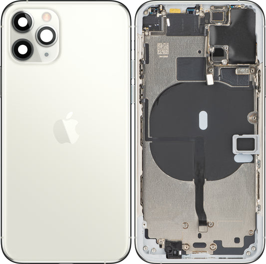 Kryt batérie pre Apple iPhone 11 Pro, so stredovým puzdrom, strieborný, vymeniteľný