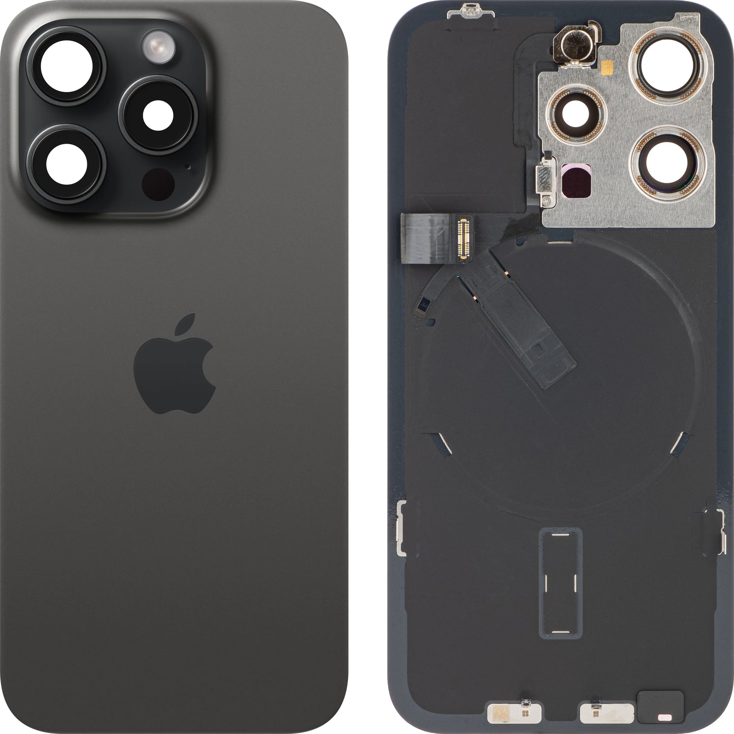 Kryt batérie pre Apple iPhone 15 Pro, čierny (Black Titanium), Swap