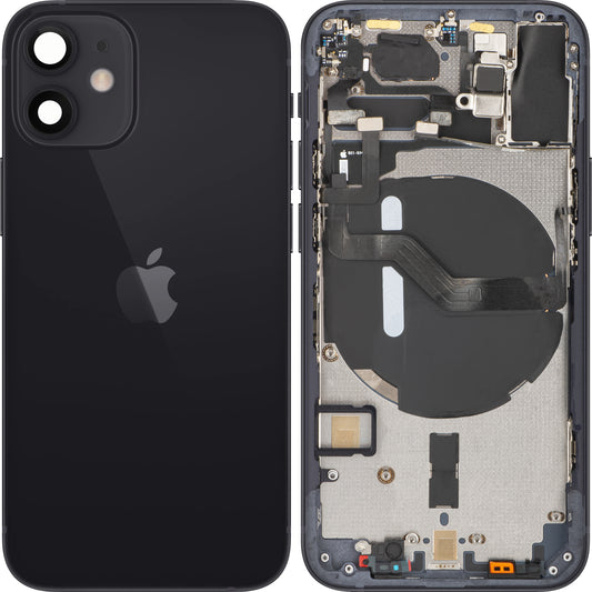 Kryt batérie pre Apple iPhone 12 mini, so stredovým puzdrom, čierny, vymeniteľný