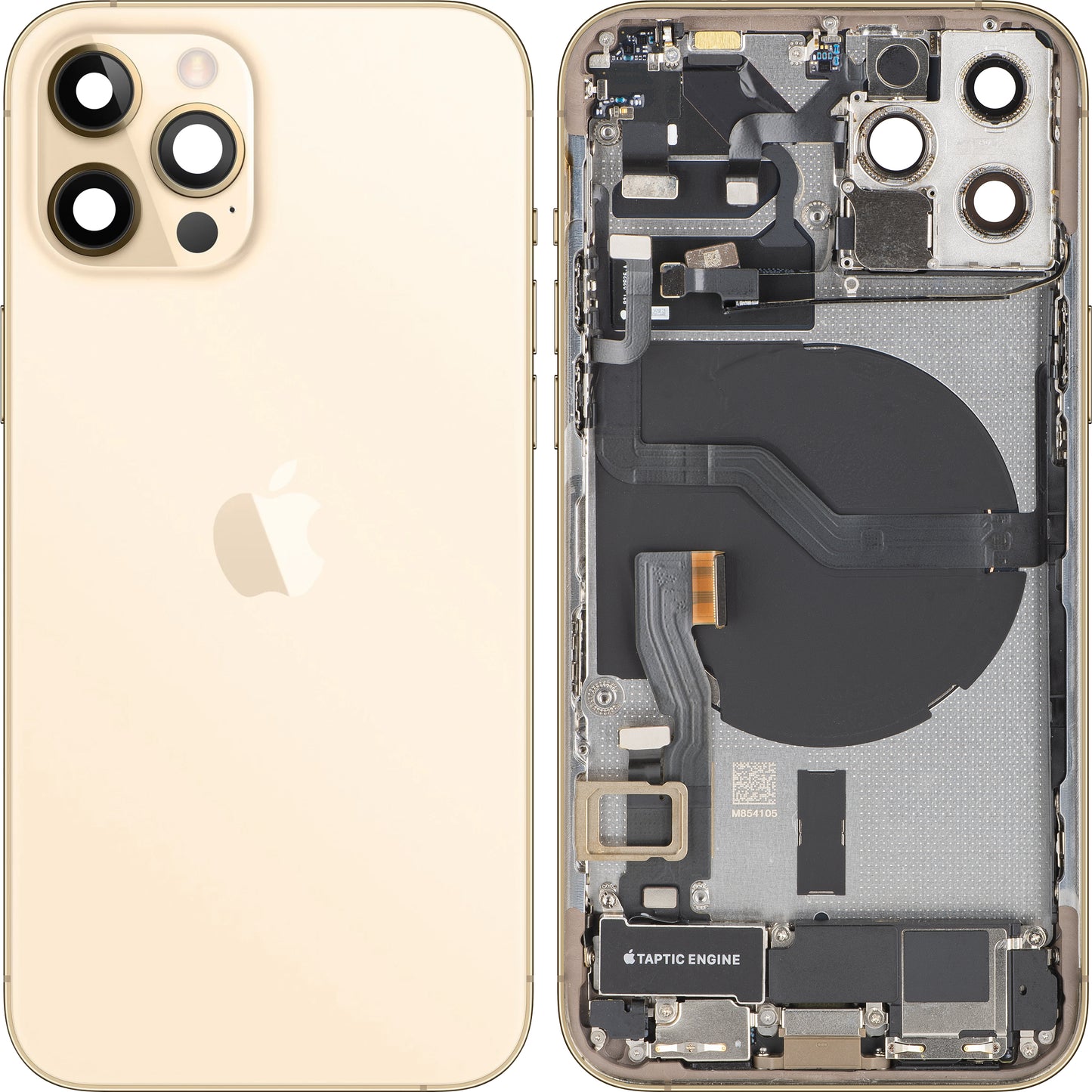 Kryt batérie Apple iPhone 12 Pro, S prostredným krytom, Kompletné diely, Zlatý, Swap