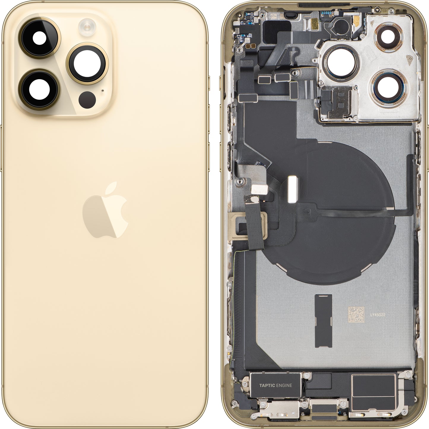 Kryt batérie Apple iPhone 14 Pro Max, S prostredným krytom, Kompletné diely, Zlatý, Swap