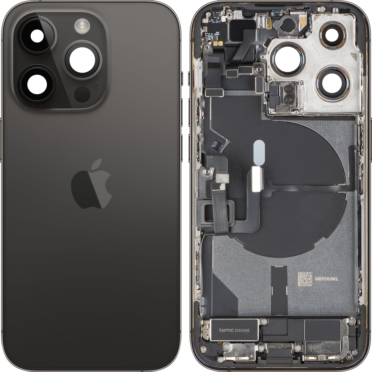 Kryt batérie Apple iPhone 14 Pro, S prostredným krytom, Kompletné diely, Čierna (Space Black), Swap