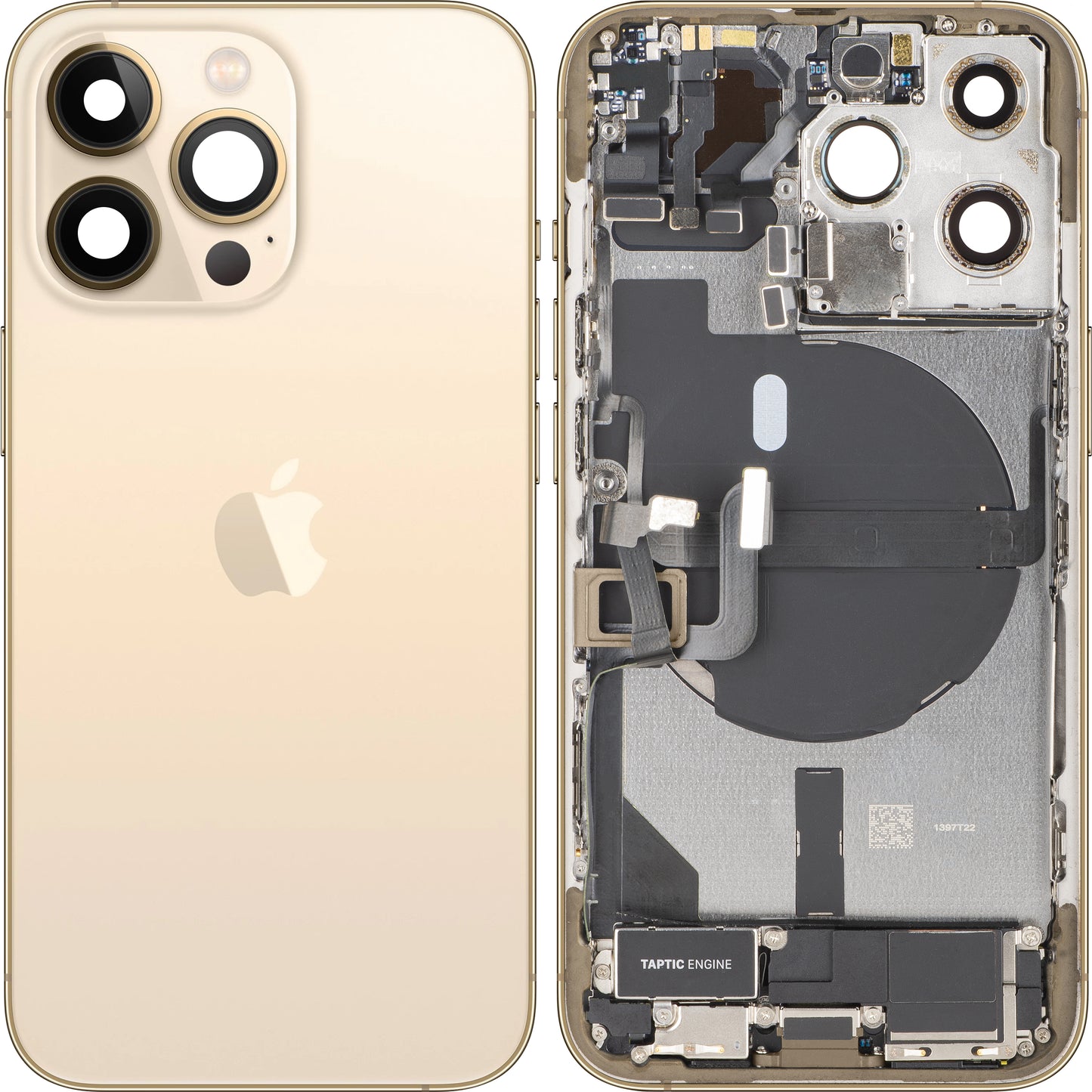 Kryt batérie Apple iPhone 13 Pro, so stredným krytom, kompletné diely, zlatý, výmena