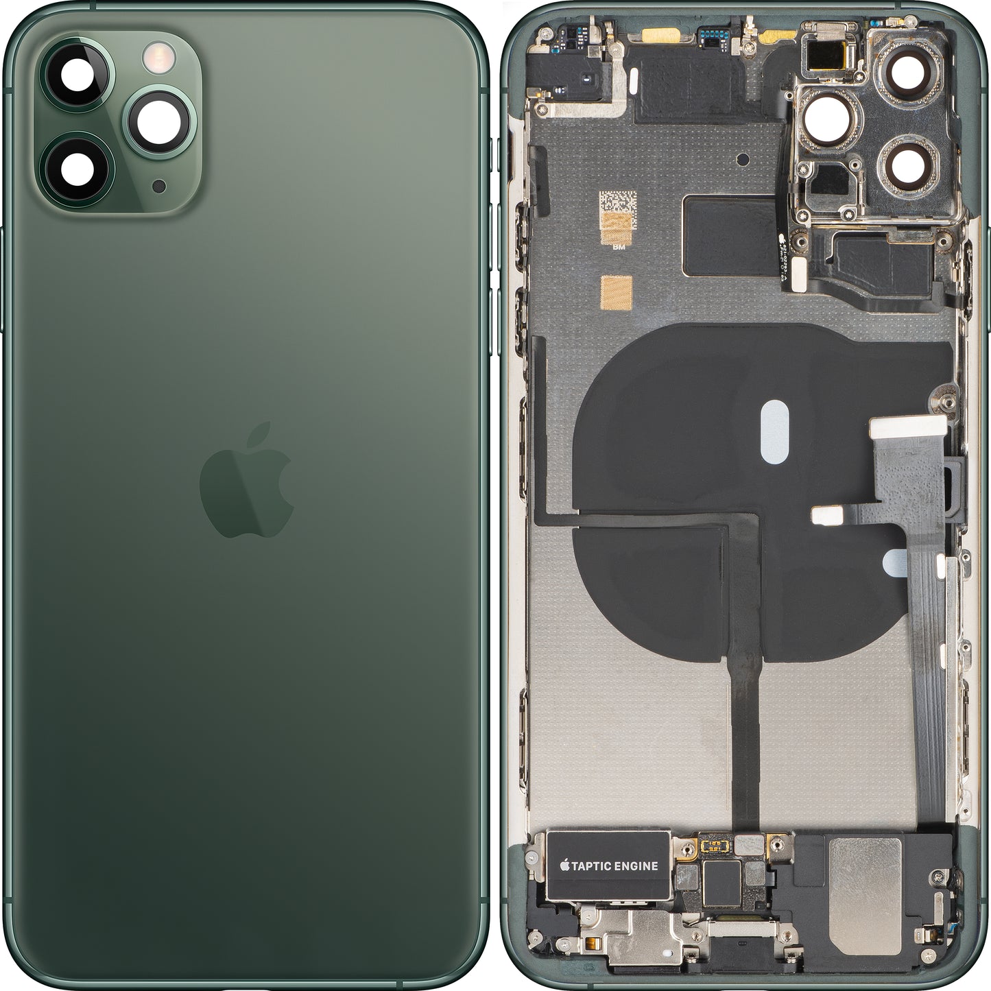 Kryt batérie Apple iPhone 11 Pro Max, S prostredným krytom, Kompletné diely, Zelená (Midnight Green), Swap