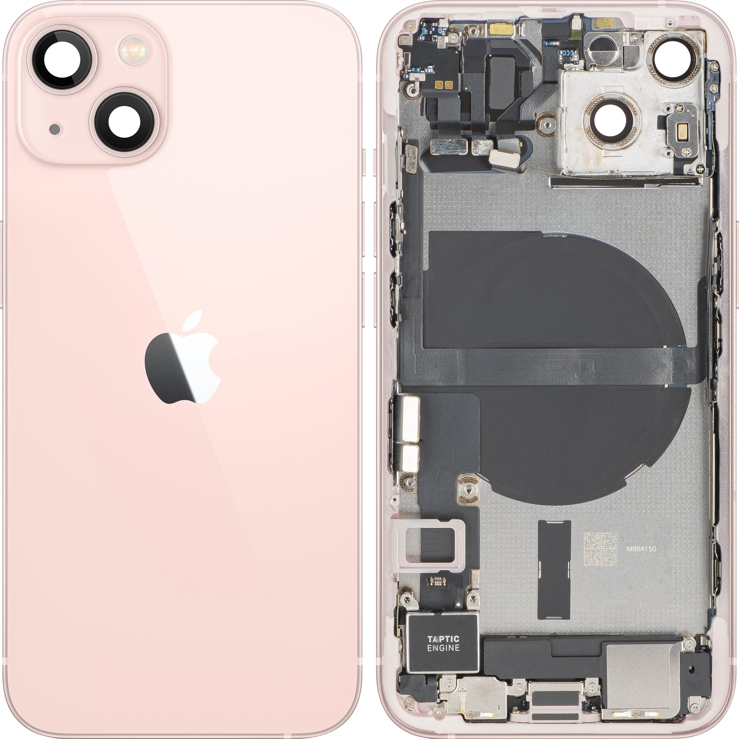 Kryt batérie Apple iPhone 13, so stredným rámom, kompletné diely, ružový, prémiová výmena