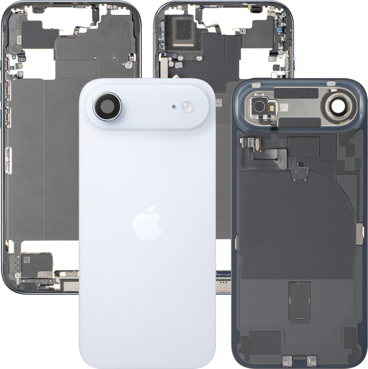 Kryt batérie Apple iPhone 17 Air, so stredným rámom, kompletné diely, modrý (Sky Blue), prémiová výmena