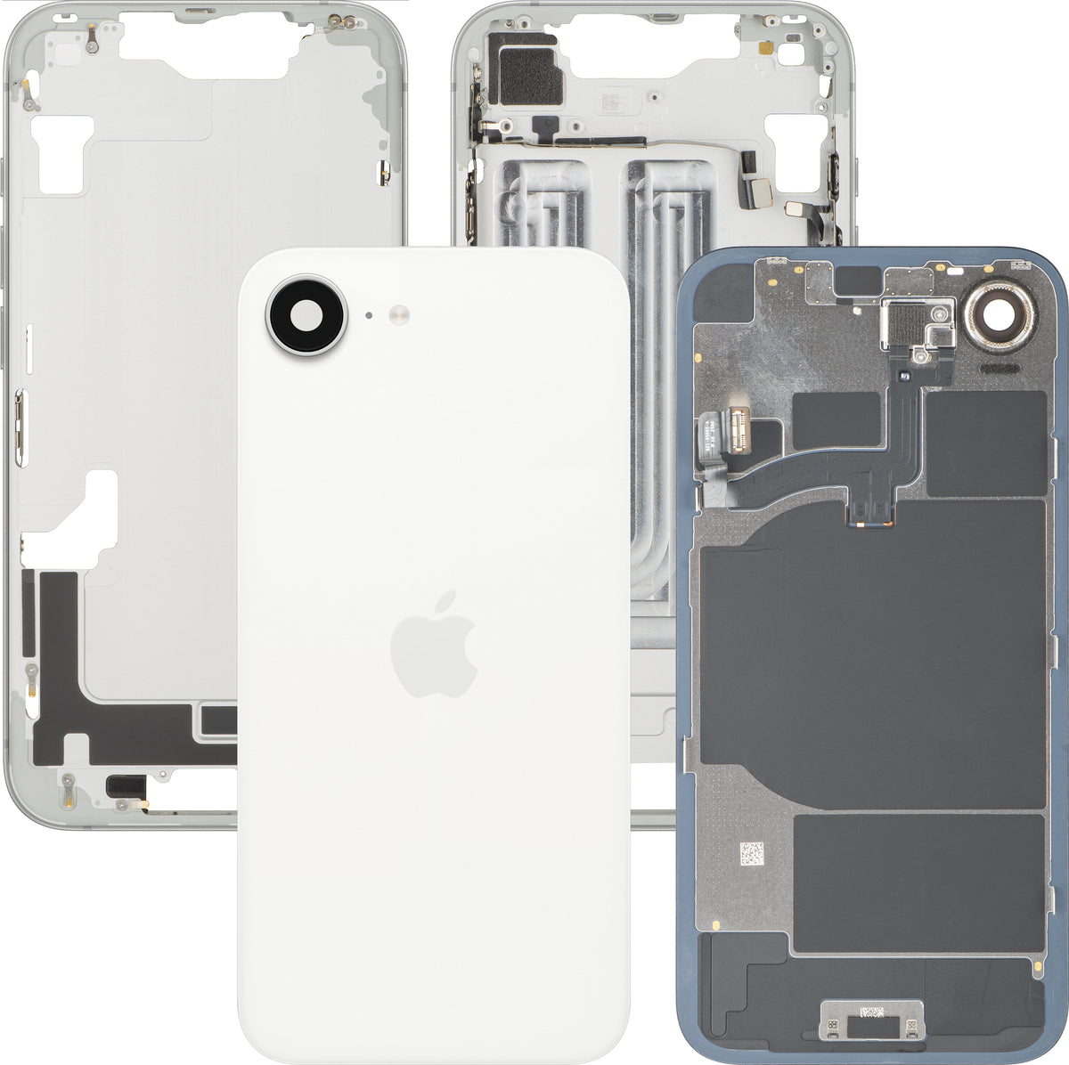 Kryt batérie Apple iPhone 16e, so stredným rámom, biely, prémiová výmena