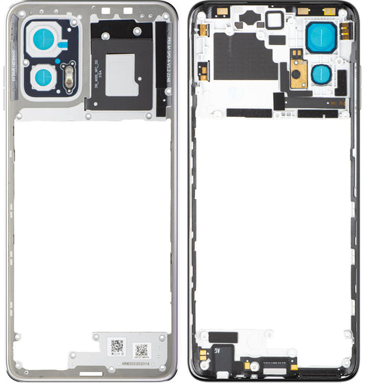 Stredný kryt Motorola Moto G73, Strieborný (Lucent White), Service Pack 5S58C22265