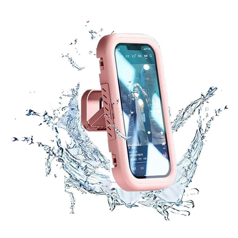 Obal na stenu s dotykovou membránou Techsuit LC-999 pre telefón, vodotesný, ružový.