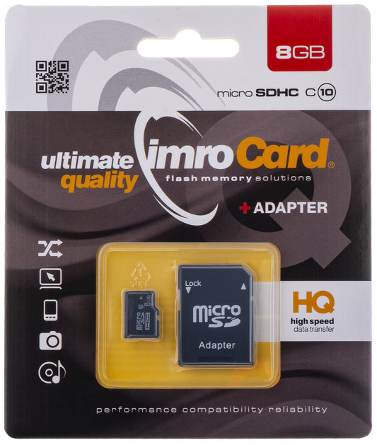 Pamäťová karta Imro microSDHC microSDHC Imro, 8Gb, trieda 10, s adaptérom MicroSD10/8G