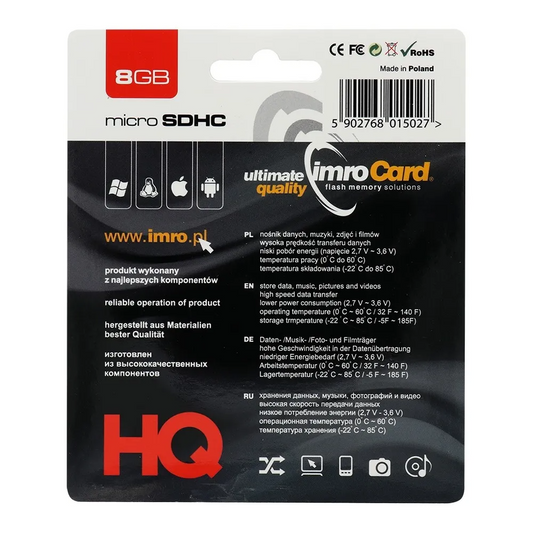 Pamäťová karta microSDHC Imro, 8Gb, trieda 4