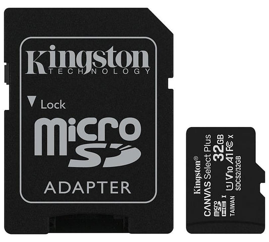 Pamäťová karta Kingston Canvas Select Plus Android A1 microSDHC Kingston Canvas Select Plus Android A1, 32Gb, Class 10 / UHS-1 U1, s adaptérom SDCS2/32GB