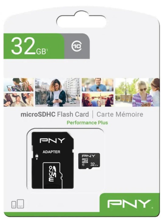 Pamäťová karta microSDHC PNY Performance Plus, 32Gb, S adaptérom P-SDU32G10PPL-GE