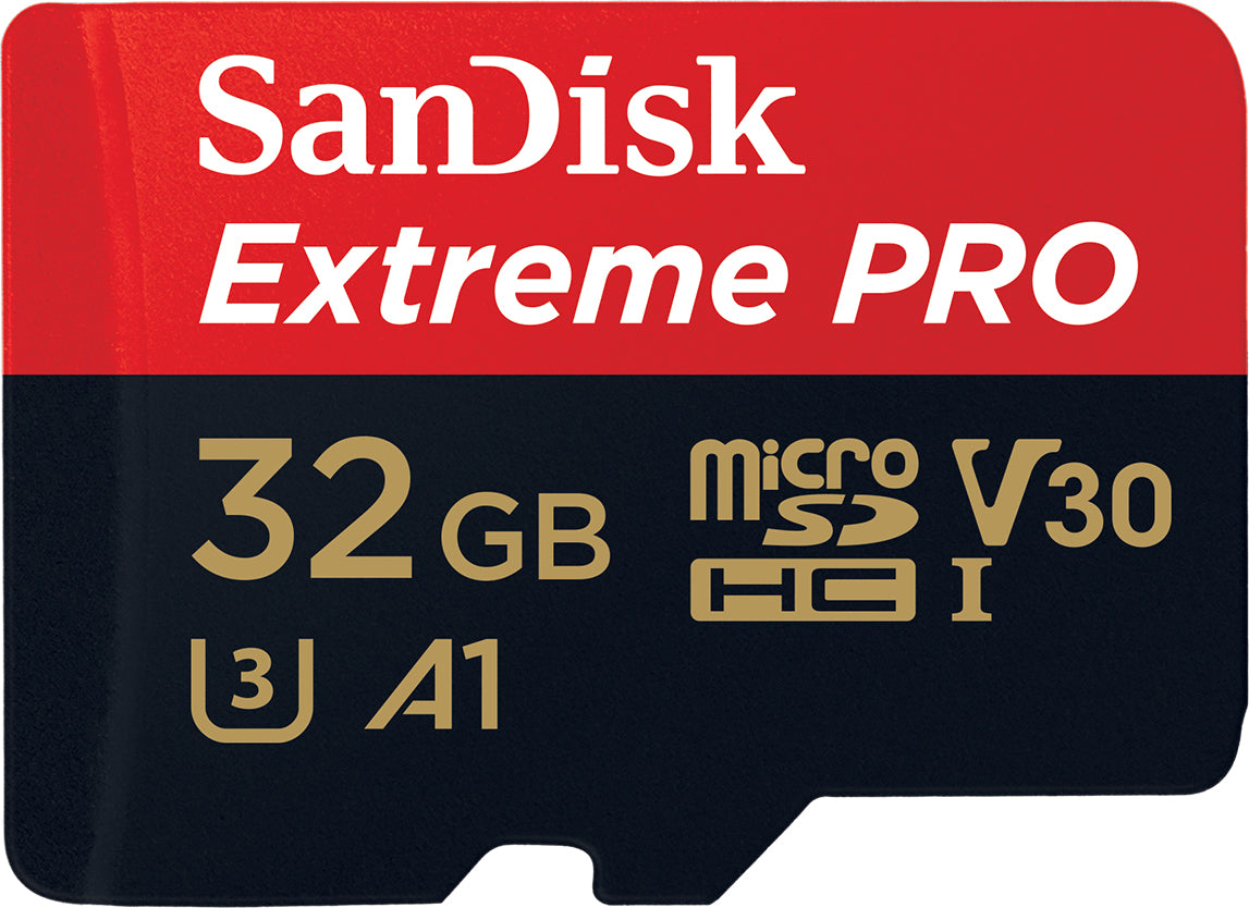 SanDisk Extreme Pro microSDHC Memory Card, 32GB, Class 10 / UHS-1 U3, With Adapter SDSQXCG-032G-GN6MA
