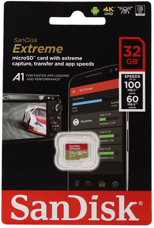 Pamäťová karta microSDHC SanDisk Extreme, 32Gb, Trieda 10 / UHS-1 U3 SDSQXAF-032G-GN6MN