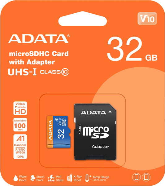 Adata microSDXC pamäťová karta, 32Gb, Class 10 / UHS-1 U1, s adaptérom AUSDH32GUICL10A1-RA1 AUSDH32GUICL10A1-RA1