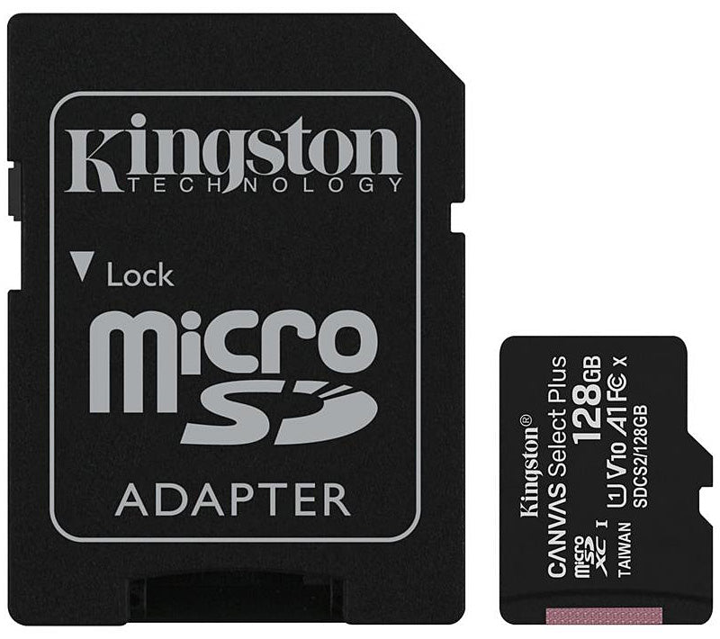 Pamäťová karta microSDXC Kingston Canvas Select Plus Android A1, 128Gb, Trieda 10 / UHS-1 U1, S adaptérom SDCS2/128GB