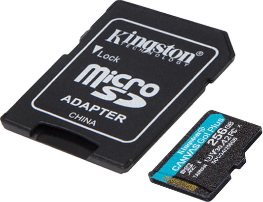 Pamäťová karta microSDXC Kingston Canvas Go Plus Android A2, 256Gb, Trieda 10 / UHS-1 U3, S adaptérom SDCG4/256GB