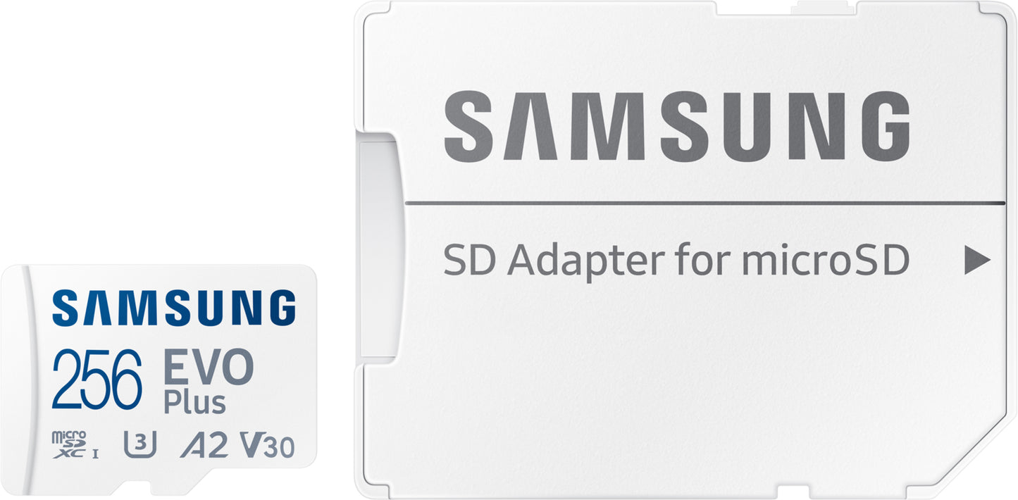 Pamäťová karta microSDXC Samsung Evo Plus, 256Gb, Trieda 10 / UHS-1 U3, S adaptérom MB-MC256SA/EU