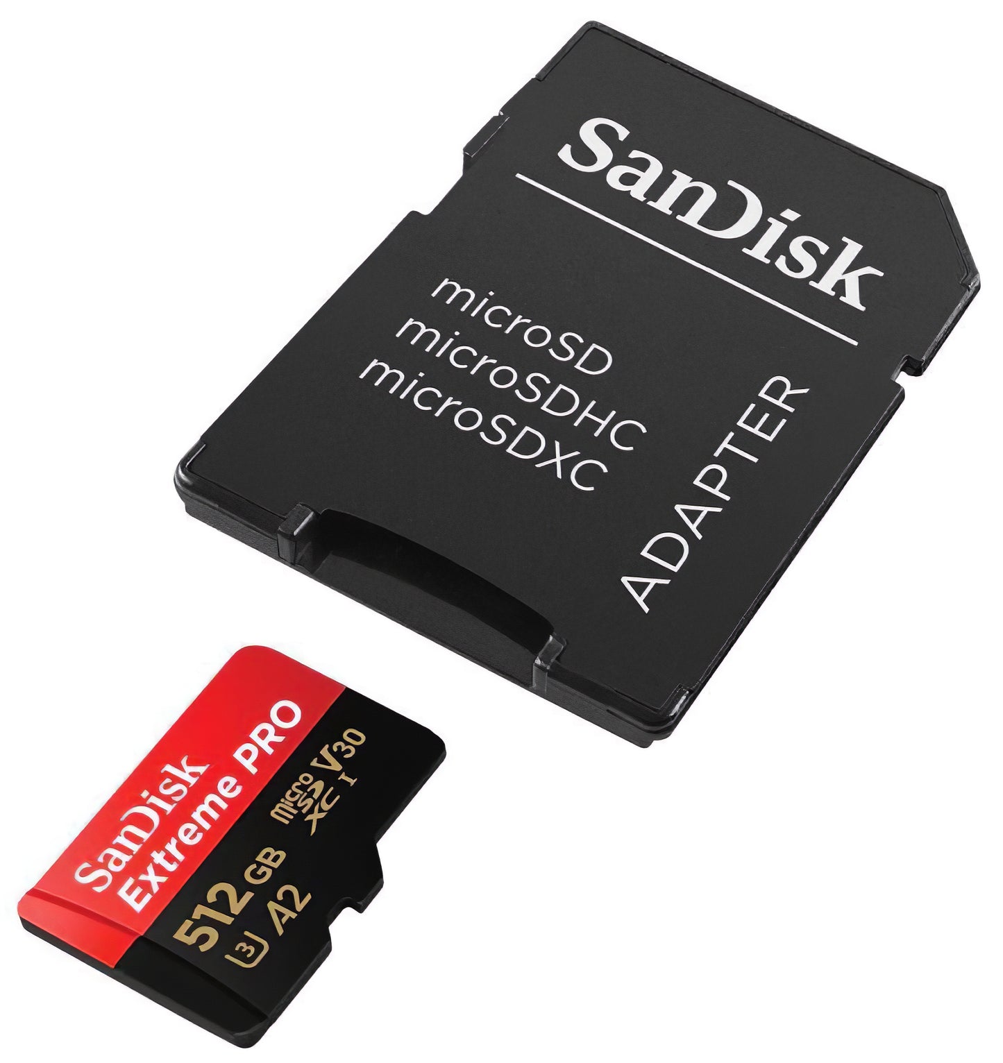 Pamäťová karta microSDXC SanDisk Extreme Pro, 512Gb, Trieda 10 / UHS-1 U3, S adaptérom SDSQXCD-512G-GN6MA