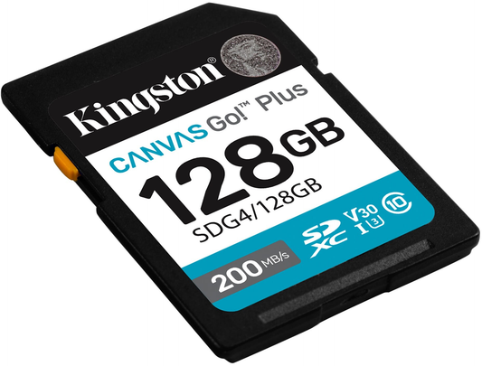 Pamäťová karta SDXC Kingston Canvas Go Plus, 128GB, trieda 10 / UHS-1 U3 SDG4/128GB