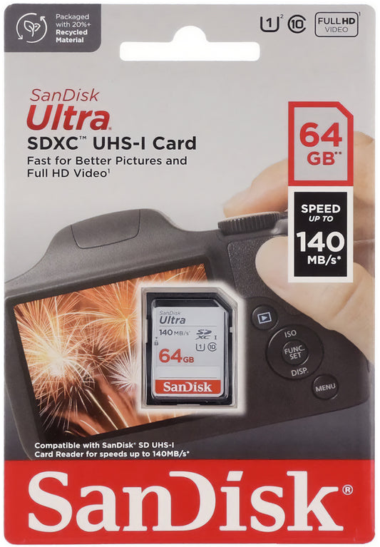 Pamäťová karta SDXC SanDisk Ultra, 64Gb, Trieda 10 / UHS-1 U1 SDSDUNB-064G-GN6IN